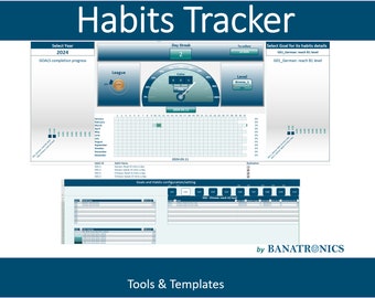 Habit Tracker | Gewohnheiten Tracker | Eltern | Lehrer | Teamleiter | Arbeitgebende | Excel-Tool | Excel Vorlage | Neujahrsvorsatz