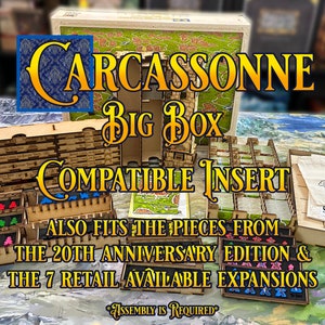 Carcassonne Big Box Compatible Insert - Button Press Tile Dispenser - Also Fits 20th Anniversary Edition and All Retail Available Expansions