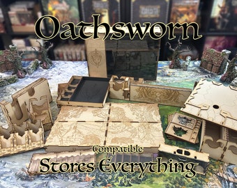 Oathsworn Into the Deepwood Bundle - Compatible Insert Organizer, Quick Save Dashboards, and Armory Miniature Holder.