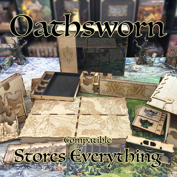 Oathsworn Into the Deepwood Bundle - Compatible Insert Organizer, Quick Save Dashboards, and Armory Miniature Holder.