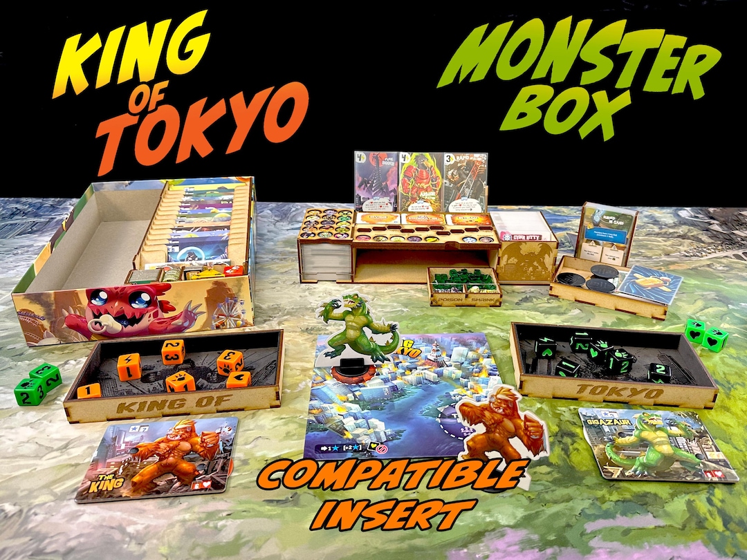 King of Tokyo Monster Box Compatible Organizer Insert: Fits