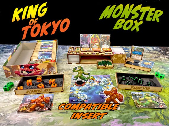 King of Tokyo Monster Box Compatible Organizer Insert: Fits