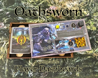 Set of 4 Player Dashboards with Acrylic Overlays and Quick Save System - Compatible with Oathsworn Into the Deepwood