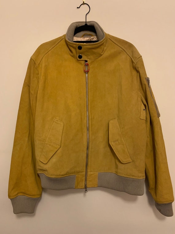 Vintage Yellow Suede Bomber