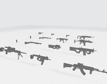 3D Printing Guns 16 Files | STL, OBJ | Toy Guns | Keychain | 3D Print | Wall Decor | Dummy Training (No Functionality)