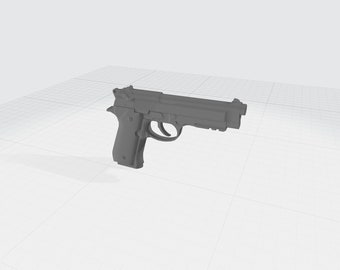 PISTOL 1 | STL, OBJ | Toy Guns | Keychain | 3D Print | Wall Decor | Dummy Training (No Functionality)