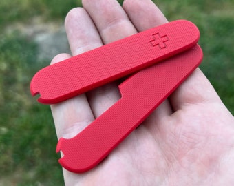 Victorinox 84mm/84mm plus G10 Scales Red