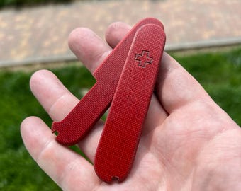 Victorinox 91mm/91mm plus micarta Scales Red
