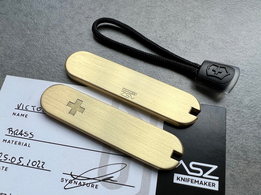 Paire De Plaquettes (scales) En Laiton Pour Victorinox 58mm - Neuf