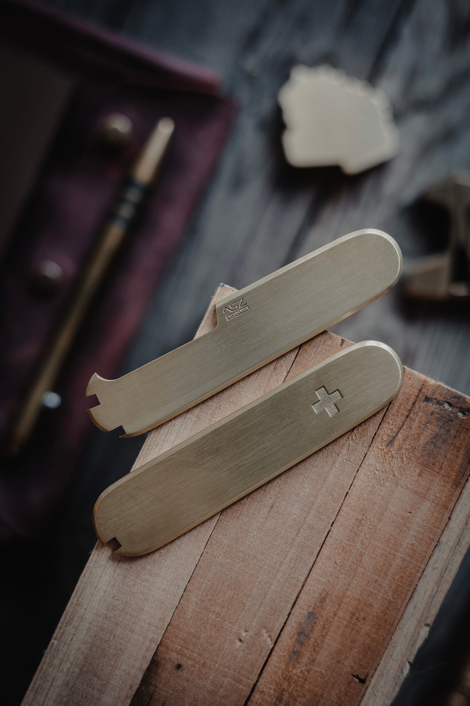 Victorinox 91mm Plus Brass Scales Etsy UK