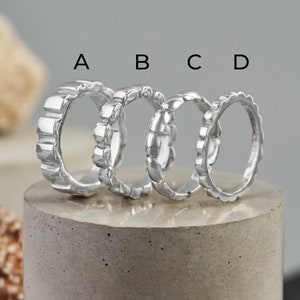 Handmade Stackable Sterling Silver Rings, 4 Styles Stackable Rings, Gold Stackable Rings, Stacking Ring Set option image 2