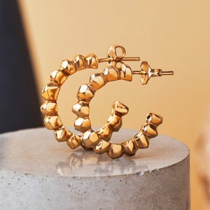 Handmade Hoop Earrings, Silver Hoop Earring, Gold Hoop Earring, Everyday Hoop Earring, Handmade textured Hoop Earrings