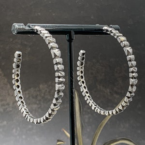 Handmade Skinny Hoop Earrings, Large Silver Hoops, Large Gold Hoop Earrings, Everyday Hoop Earring