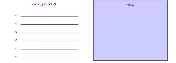 Simple Weekly Planner Printable- Lavendar - Etsy
