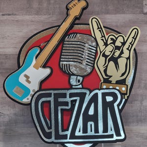 Hard Rock n Roll Cake Topper