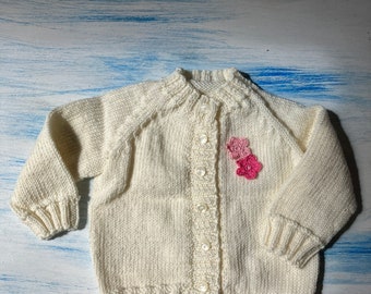 Merino wool baby cardigan 3-6 months