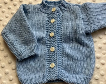 Merino Wool Premature/Newborn Baby Cardigan