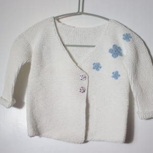 Cardigan avvolgente in cotone fatto a mano per neonati, taglia 6-9 mesi