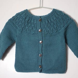 Cardigan in lana merino per neonati 3-6 mesi
