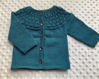 Merino wool baby cardigan 3-6 months