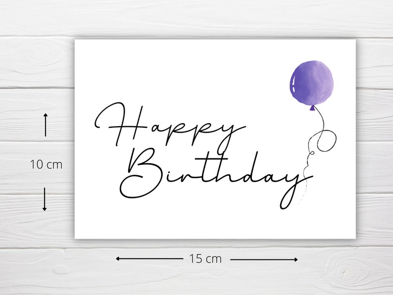 Printable Birthday Card 4x6 Inch / A6 Size Card Instant Digital ...