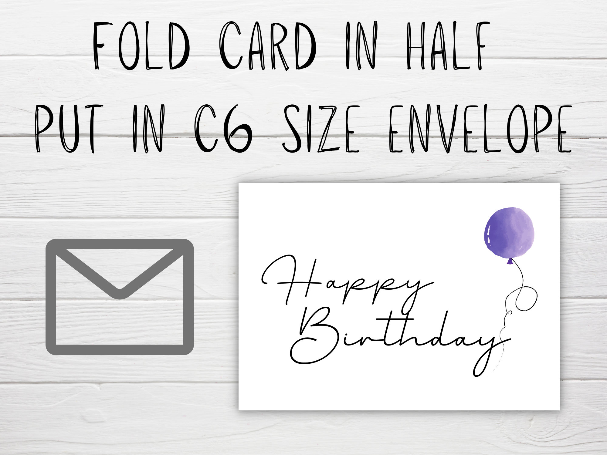 Printable Birthday Card 4x6 Inch / A6 Size Card Instant Digital ...