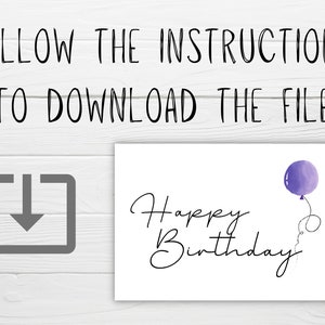 Printable Birthday Card 4x6 Inch / A6 Size Card Instant Digital ...