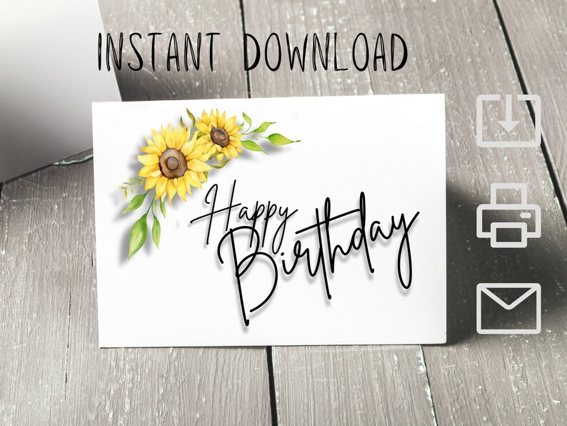 Printable Birthday Card 4x6 Inch Instant Digital Download - Etsy