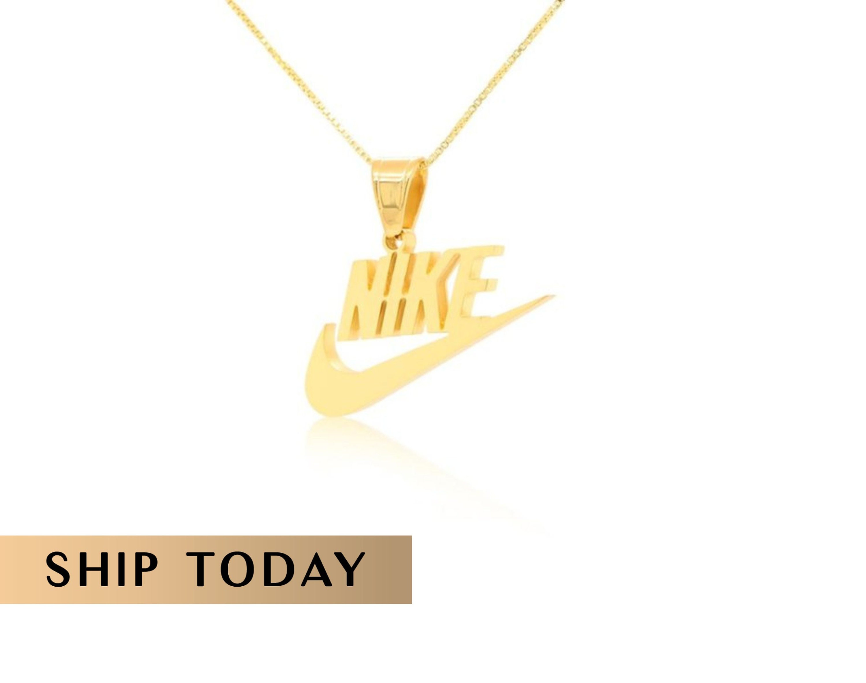 Stainless Steel Nike Pendant Necklace - Bless Up Vintage