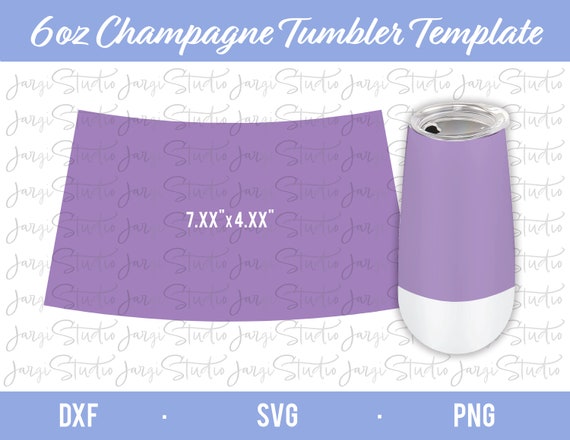 6oz Tapered Champagne Flute Tumbler Template - Sublimation or Cut - Digital  Download - SVG PNG DXF