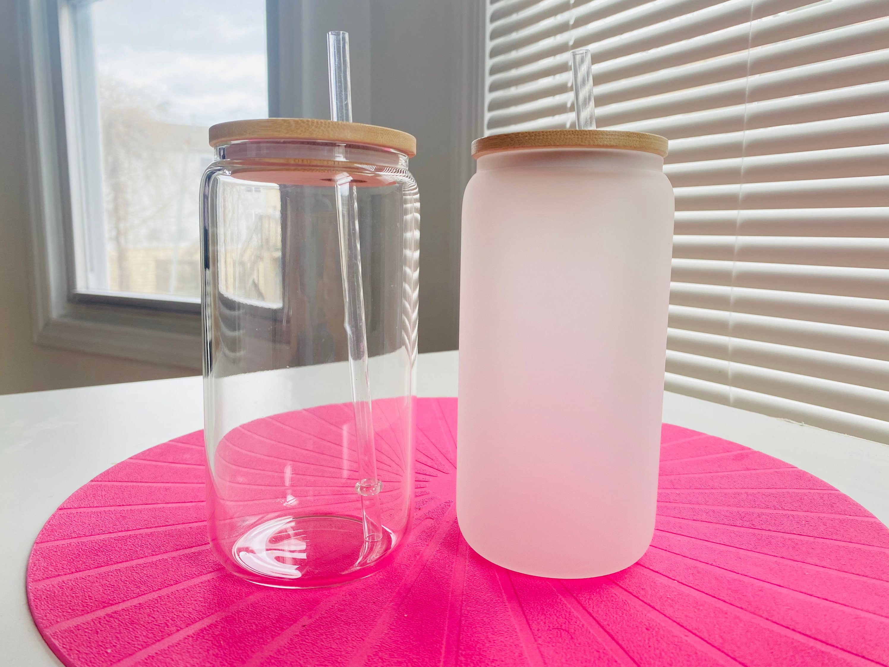 25oz Sublimation Blanks Clear Glass Tumbler Skinny Bottle Jar