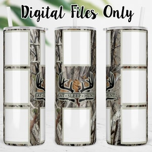 Hunting Theme Photo Frame Tumbler Design - For 20oz Skinny Tumbler Tapered and Straight