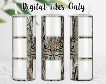 Hunting Theme Photo Frame Tumbler Design - For 20oz Skinny Tumbler Tapered and Straight
