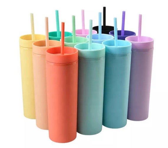 BULK 24 Pack Acrylic 16oz Skinny Tumbler Matte Finish Etsy