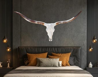 Longhorn Skull | Repurposed Art | Heirloom Western Decor 861 Draft