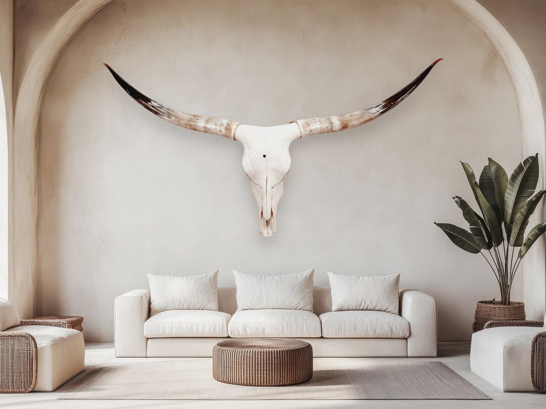Longhorn Cow Skull | Repurposed Art | Heirloom Western Decor 697 - Etsy
