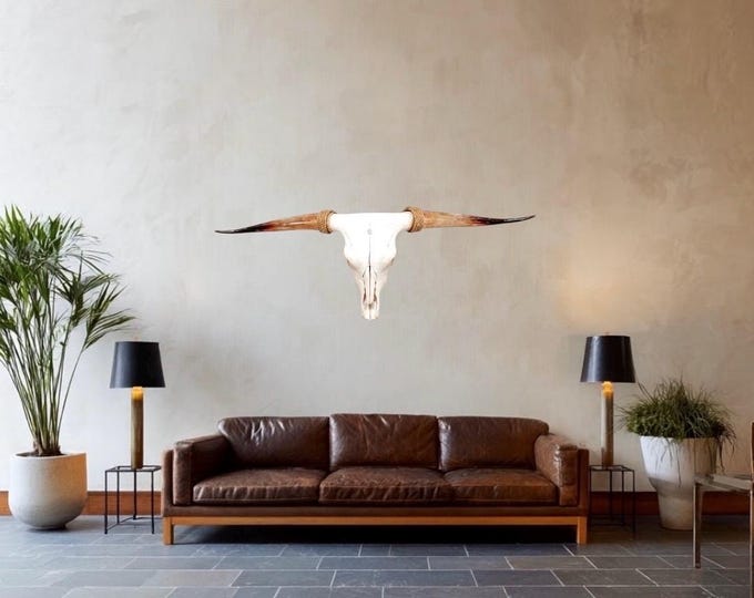 Featured listing image: Real Longhorn Skull | Western Home Decor | Rustic Farmhouse | Art 776