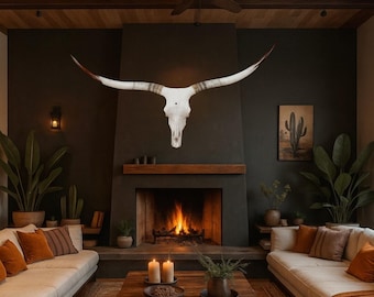 Longhorn Cow Skull | Repurposed Art | Heirloom Western Decor 831