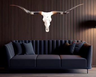 Texas Longhorn Cow Skull | Modern Western Decor | Perfect Wall Accent 823