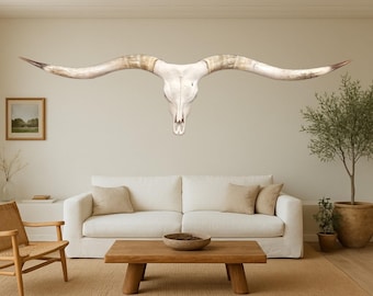 Massive Longhorn Bull Skull Art | Texas Twist  | Unique Wall Decor 826
