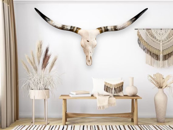 Real Texas Longhorn Cow Skull| Repurposed Art| Heirloom Western Decor 602