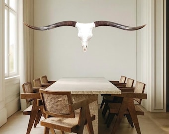 Jumbo Longhorn Bull Skull: Rustic Mancave Wall Art (68-Inch)