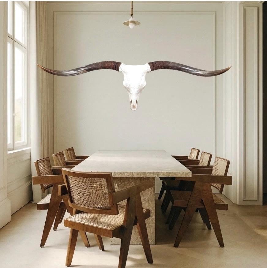 Jumbo Longhorn Bull Skull: Rustic Mancave Wall Art (68-Inch)