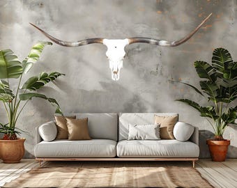 Longhorn Steer Skull | Repurposed Art | Heirloom Western Decor 840