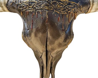 Longhorn Skull Art | Modern Contemporary | Cowgirl Wall Art 858