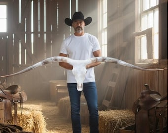 Real Longhorn Skull | Cowboy Man Cave Wall Art | Fireplace Decor 891