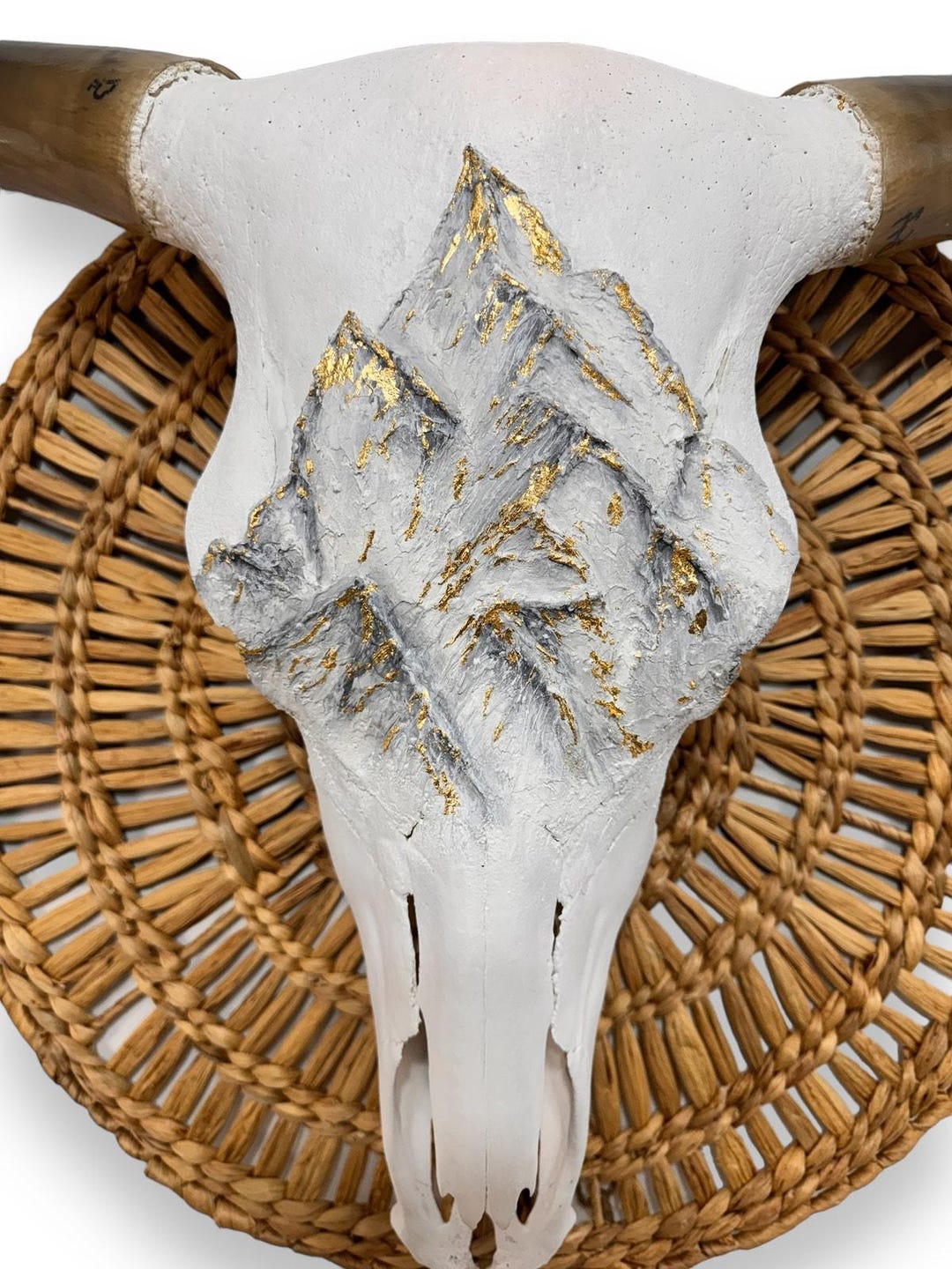 Longhorn Cow Skull | Painted Skull Art | Western Luxury Home Decor 653 ...