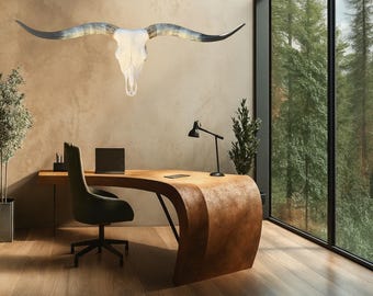 Real Longhorn Skull | Unique Wall Art | Modern Rustic 917