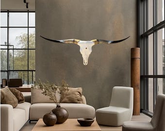Longhorn Bull Skull | Modern Organic | Repurposed Authentic Art 867