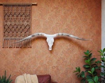 Real Longhorn Skull | Cowboy Man Cave Wall Art | Fireplace Decor 891